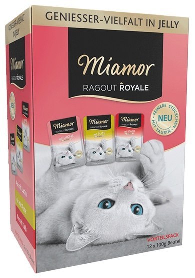 Miamor Ragout Royale Mix Galaretka - indyk, łosoś, cielęcina saszetki 12x100g Miamor Ragout Royale Mix Galaretka - indyk, łosoś, cielęcina saszetki 12x100g