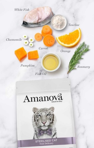 Amanova Cat Sterilised Fish Delicacy - biała ryba 300g